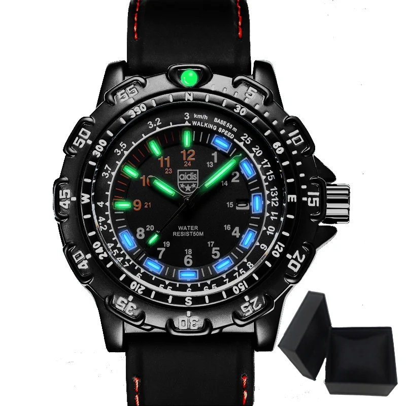 Aidis men sports watches brand casual cool military waterproof outdoor glowing quartz watch men student clock relogio masculino
Aidis men sports watches brand casual cool military waterproof outdoor glowing quartz watch men student clock relogio masculino