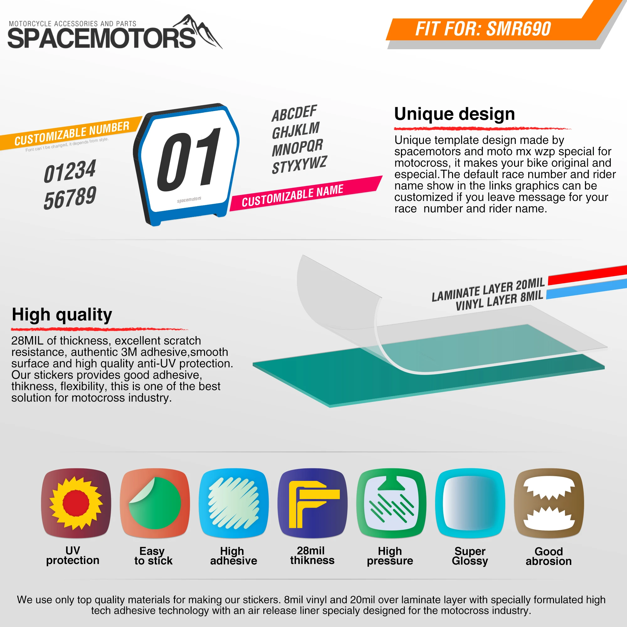 MotoSpace Customized Team Graphics Backgrounds Decals 3M Custom Stickers For KTM SM SMR690 2007 2008 2009 2010 2011 099
MotoSpace Customized Team Graphics Backgrounds Decals 3M Custom Stickers For KTM SM SMR690 2007 2008 2009 2010 2011 099