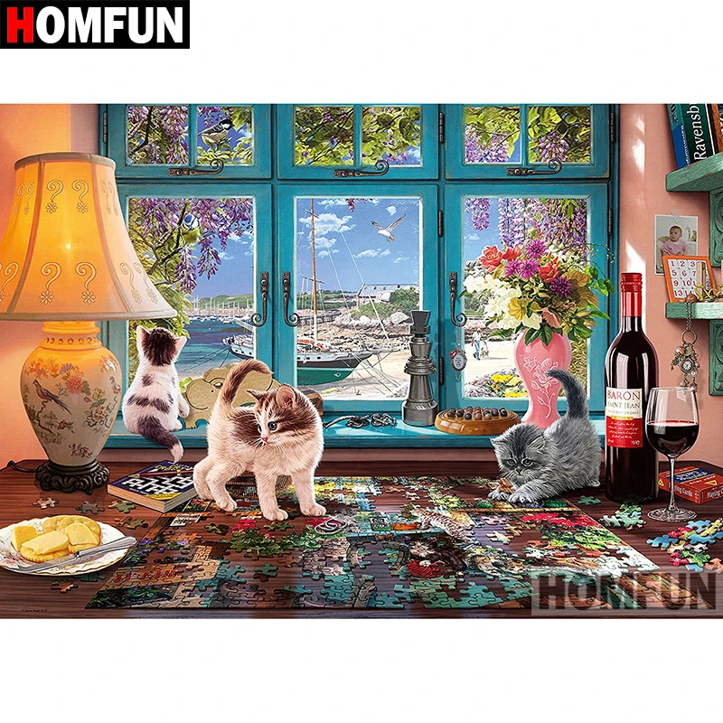 HOMFUN 5D DIY Diamond Painting Full Square/Round Drill "Window cat" Embroidery Cross Stitch Mosaic Home Decor Gift A08429
HOMFUN 5D DIY Diamond Painting Full Square/Round Drill "Window cat" Embroidery Cross Stitch Mosaic Home Decor Gift A08429
