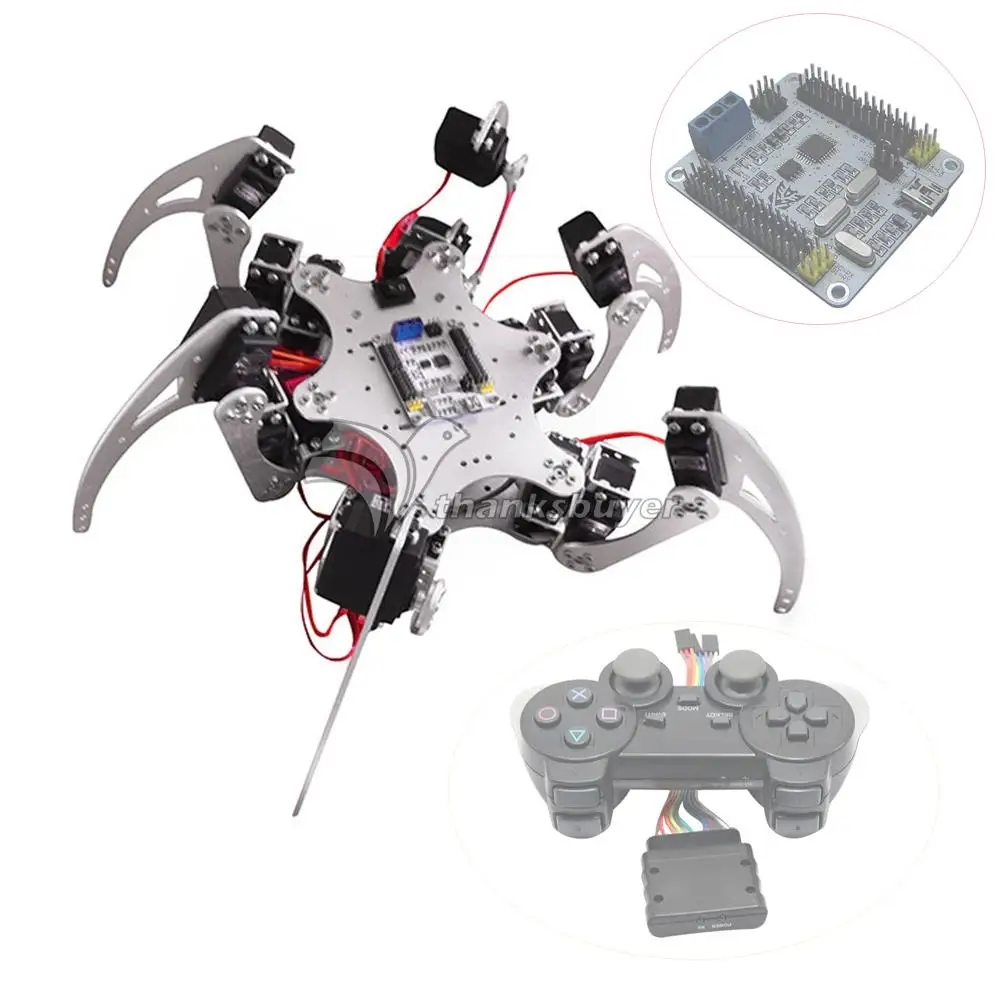 With 18pcs MG996R Servos + Controller Full Set for Arduino 18DOF Aluminium Hexapod Spider Six Legs Robot
With 18pcs MG996R Servos + Controller Full Set for Arduino 18DOF Aluminium Hexapod Spider Six Legs Robot