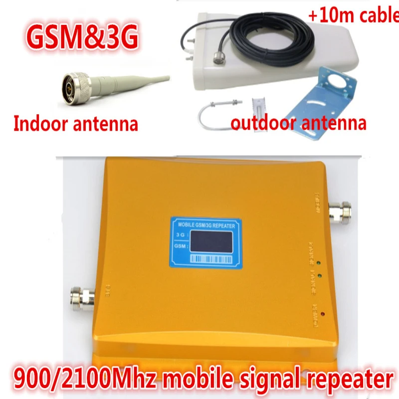 ЖК дисплей Dual Band GSM 3G Сотовая связь усилитель сигнала 900 мГц UMTS 2100 мобильный