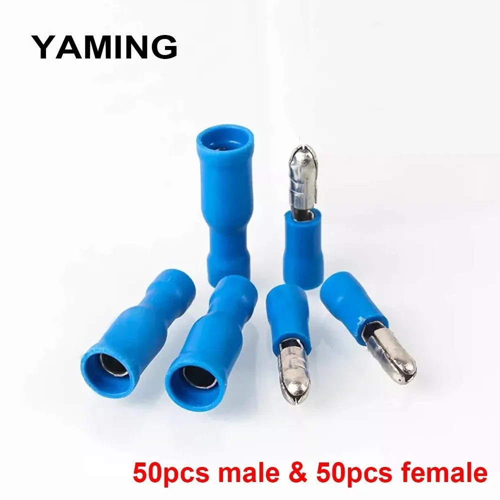 (100pcs) 50SET Blue Male Female Bullet Connector Crimp Terminals Wiring Bullet suit for 0.5-1.5 mm2/ 22-16 AWG
(100pcs) 50SET Blue Male Female Bullet Connector Crimp Terminals Wiring Bullet suit for 0.5-1.5 mm2/ 22-16 AWG