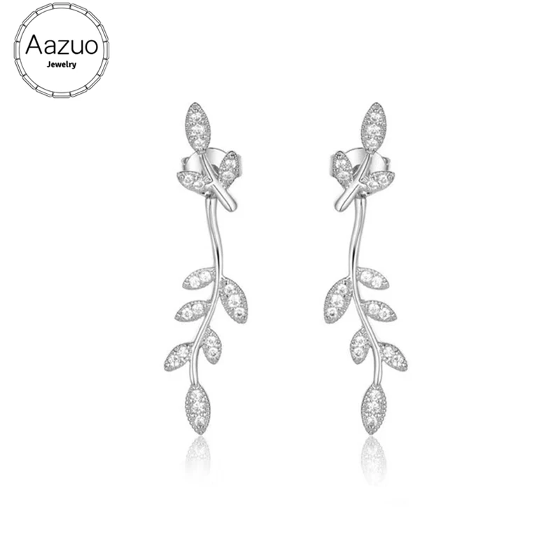 Aazuo Real 18K White Gold Real Diamonds IJ SI Leaf Stud Earrings gifted for Women Engagement Wedding Chain Real Gold Au750
Aazuo Real 18K White Gold Real Diamonds IJ SI Leaf Stud Earrings gifted for Women Engagement Wedding Chain Real Gold Au750