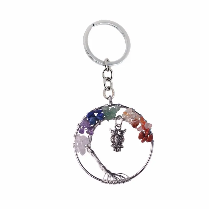 Vintage Pendant Chakra Tree Of Life Tassel Keychain Crystal Natural Stone Ladies Jewelry 2018 | Украшения и аксессуары