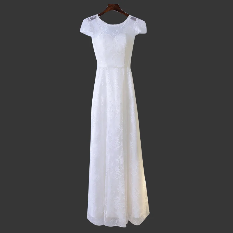 Элегантный кружева цветочные вечер dress белый халат формальное вечернее платье