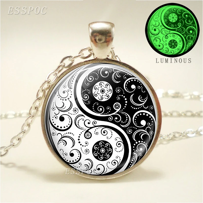 Yin Yang Glowing Luminous Necklace Pendant Glass Dome Jewelry Chain Necklace Glow In The Dark Jewelry
Yin Yang Glowing Luminous Necklace Pendant Glass Dome Jewelry Chain Necklace Glow In The Dark Jewelry