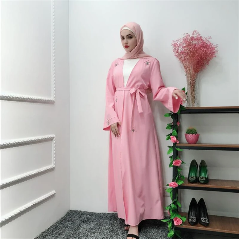 Eid 2019 abayas Черный розовый женское мусульманское турецкое платье в восточном стиле