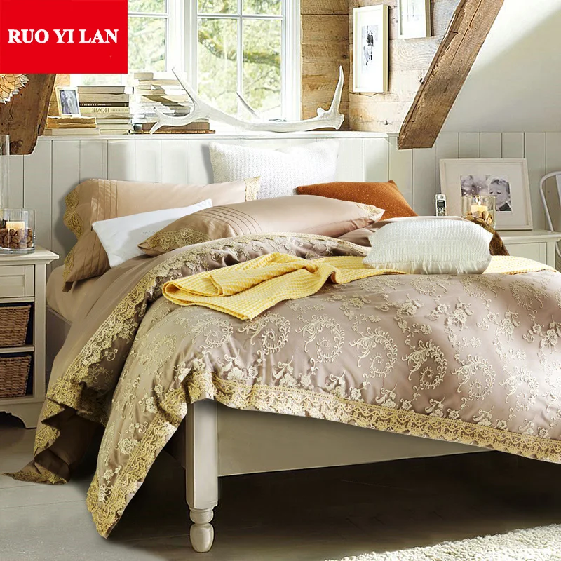 4/6/8pcs Washed Silk Bedding Set Satin Lace Bed Linen European Style Bedclothes Queen King Duvet Cover Bed Sheet Pillowcases
4/6/8pcs Washed Silk Bedding Set Satin Lace Bed Linen European Style Bedclothes Queen King Duvet Cover Bed Sheet Pillowcases