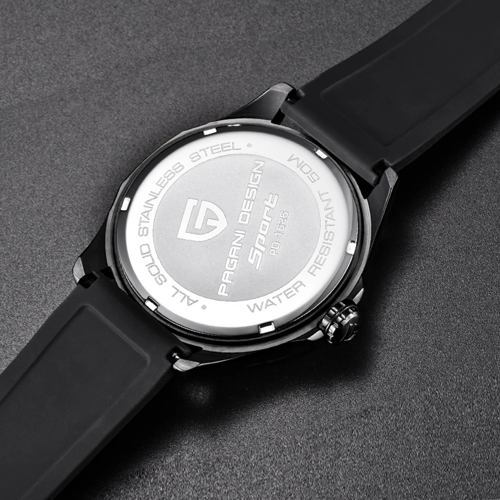 PAGANI DESIGN Brand Fashion Silver Case Men's Watch Skeleton Dial Japanese Quartz Clock Silicone Strap Wristwatches dropshipping |