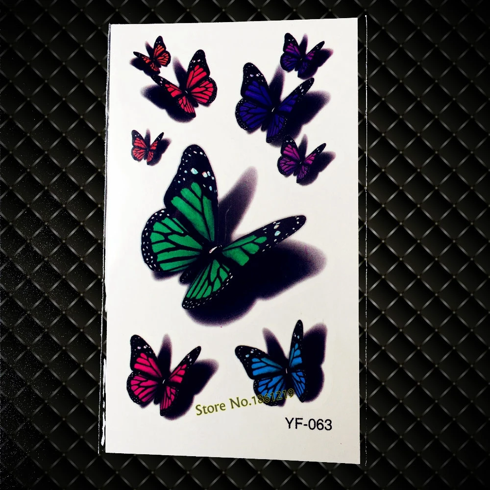 New New Removable Simulation Vivid Body Art 3D Temporary Tattoo Stickers GYF-063 Fluorescent Butterfly Design Waterproof Tattoos
New New Removable Simulation Vivid Body Art 3D Temporary Tattoo Stickers GYF-063 Fluorescent Butterfly Design Waterproof Tattoos