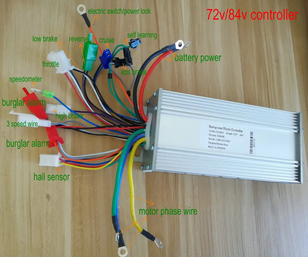 Мотор BLDC контроллер 72v84v800w1000w 15mosfet с EBS тормозной 3 скорости хода для Электрический