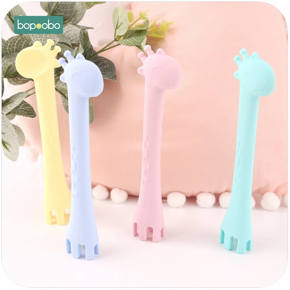Bopoobo BPA Free Silicone Giraffe Spoon 1pc Feeding Fork Safety Tableware Infant Learning Spoons Teething Spoons Teether
Bopoobo BPA Free Silicone Giraffe Spoon 1pc Feeding Fork Safety Tableware Infant Learning Spoons Teething Spoons Teether