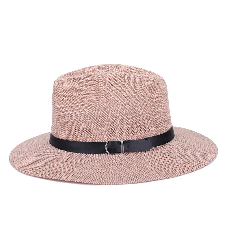 Фото Летняя соломенная вязаная крючком фетровая шляпа с широкими плоскими полями