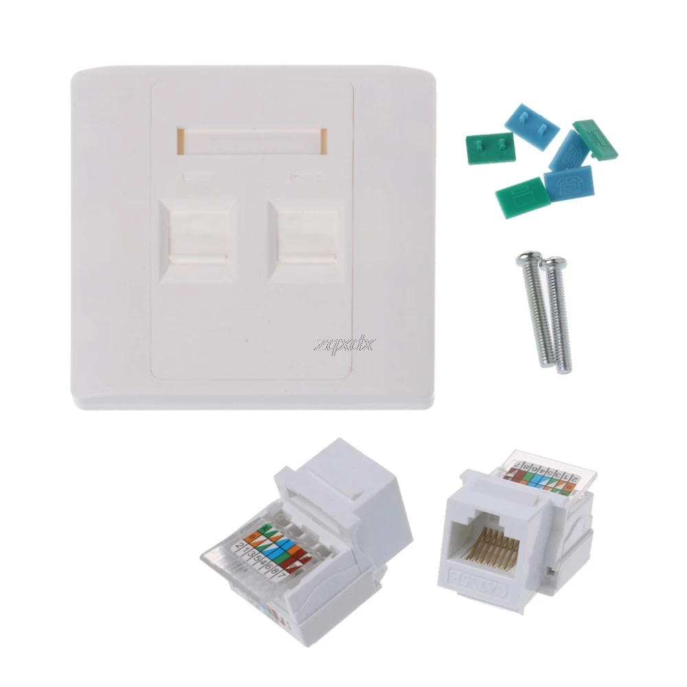 2 Ports RJ45 Network Wall Plate With Female to Female Connector CAT5e / CAT6 Whosale&Dropship
2 Ports RJ45 Network Wall Plate With Female to Female Connector CAT5e / CAT6 Whosale&Dropship