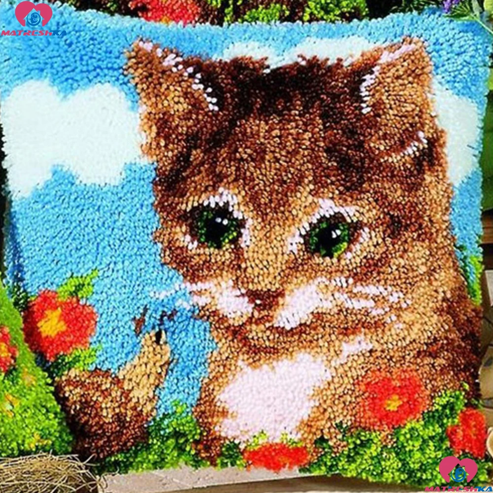 Diy embroidery Latch Hook Rug Kits Pillowcase Cat Printed Canvas Decorative Pillow DIY Embroidery Cushion set accessories Kits
Diy embroidery Latch Hook Rug Kits Pillowcase Cat Printed Canvas Decorative Pillow DIY Embroidery Cushion set accessories Kits