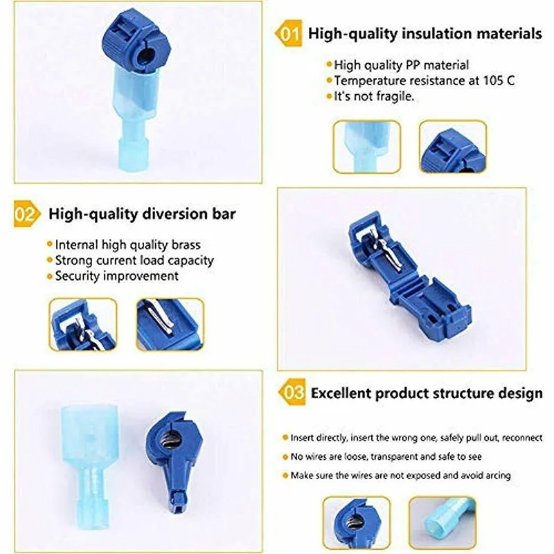 240pcs T-type Wire Connector Electrical Terminals Insulated Male Quick Disconnect Terminals Kit CSL88
240pcs T-type Wire Connector Electrical Terminals Insulated Male Quick Disconnect Terminals Kit CSL88