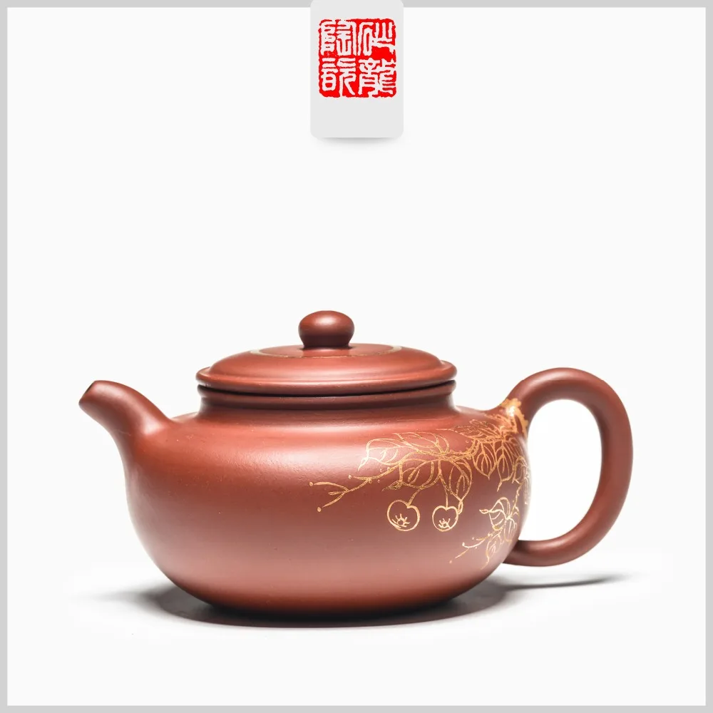 170ml Yixing purple clay tea pot famous hand-painted real gold antique tea pot Kung Fu tea kettle tea gift genuine teapot
170ml Yixing purple clay tea pot famous hand-painted real gold antique tea pot Kung Fu tea kettle tea gift genuine teapot