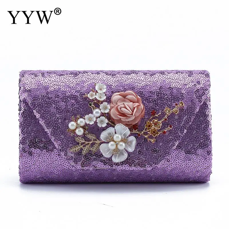 Elegant Beading Flower Women Evening Clutches Bag Sequin Female Crossbody Bag Ladies Envelope Purse For Party Handbags Purple
Elegant Beading Flower Women Evening Clutches Bag Sequin Female Crossbody Bag Ladies Envelope Purse For Party Handbags Purple