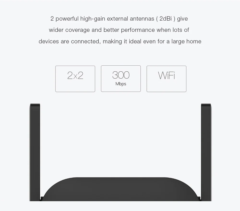 Xiaomi WiFi Amplifier Pro 300Mbps Amplificador Wi-Fi Repeater Wifi Signal Cover Extender Repeater 2.4G Mi Wireless Black Router
Xiaomi WiFi Amplifier Pro 300Mbps Amplificador Wi-Fi Repeater Wifi Signal Cover Extender Repeater 2.4G Mi Wireless Black Router