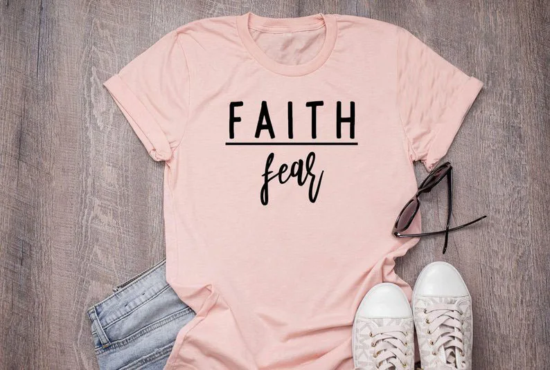 Faith Fear Graphic T-Shirt Hipster Summer Cotton Faith Christian Slogan Grunge Tee Stylish Bible Christian Jesus Vintage Tops
Faith Fear Graphic T-Shirt Hipster Summer Cotton Faith Christian Slogan Grunge Tee Stylish Bible Christian Jesus Vintage Tops
