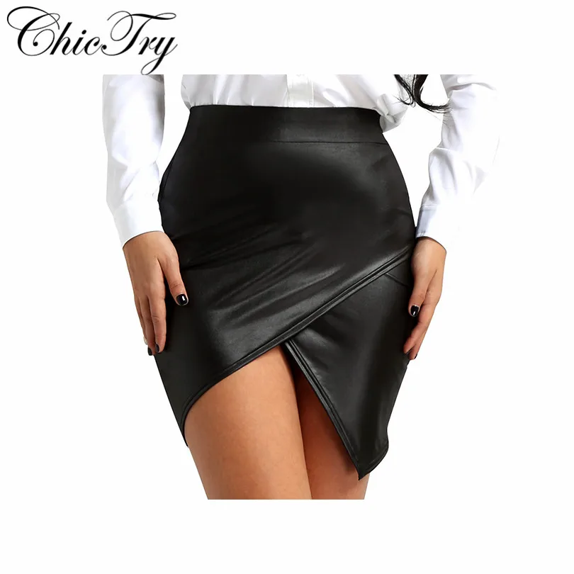 Women Ladies Female Wet Look Faux Leather High Waist Asymmetric Side Slit Bodycon A-Line Pencil Skirt for Clubwear Daily Wear
Women Ladies Female Wet Look Faux Leather High Waist Asymmetric Side Slit Bodycon A-Line Pencil Skirt for Clubwear Daily Wear