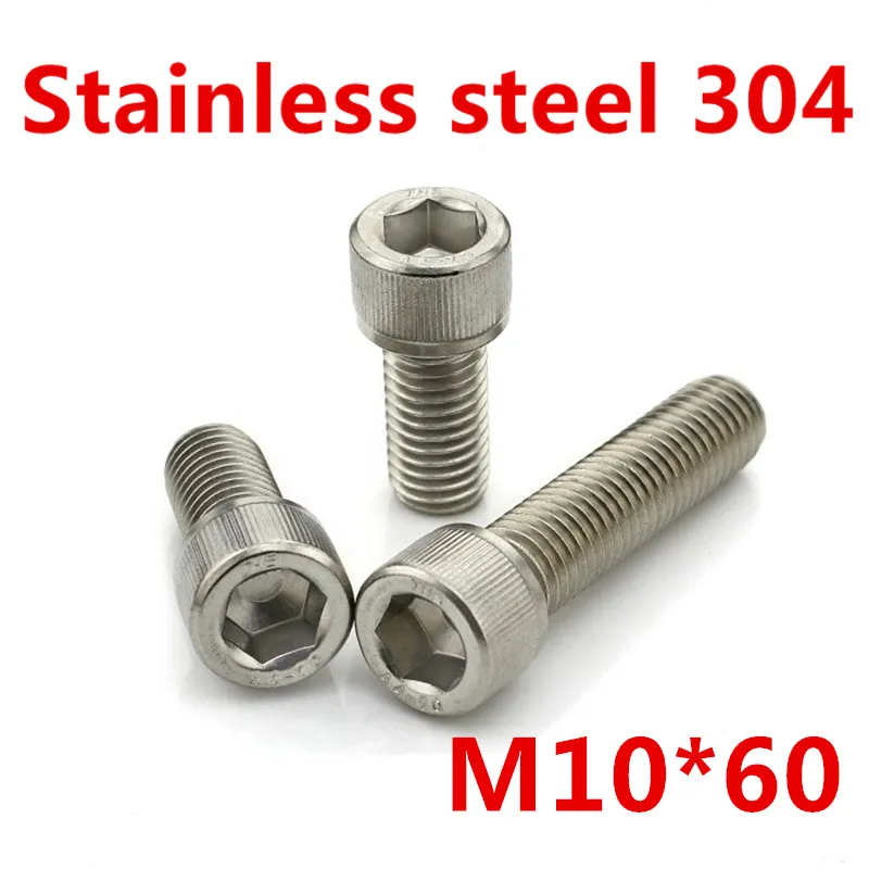 Free Shipping 10pcs/Lot Metric Thread DIN912 M10x60 mm M10*60 mm 304 Stainless Steel Hex Socket Head Cap Screw Bolts
Free Shipping 10pcs/Lot Metric Thread DIN912 M10x60 mm M10*60 mm 304 Stainless Steel Hex Socket Head Cap Screw Bolts