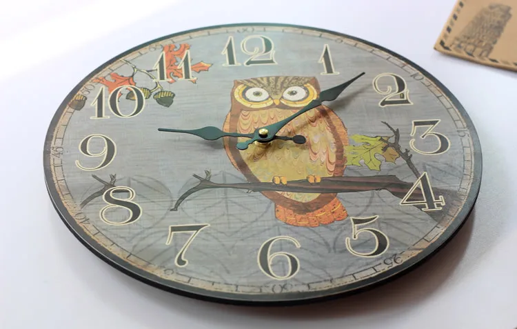 Electronic Clock Wall New Arrival Creative Pattern Wood Wall Clocks Owl Grocery Import Machine