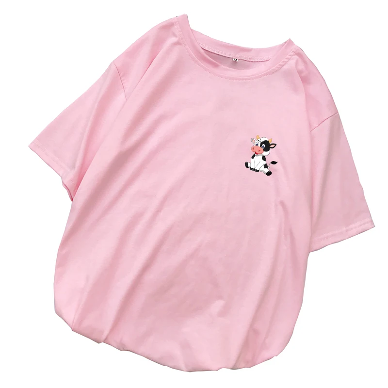 women's t-shirt 2021 Summer Casual Short Sleeve Femme Harajuku Cute Dairy Cattle Cartoon Print Kawaii T Shirt Streetwear Tops
women's t-shirt 2021 Summer Casual Short Sleeve Femme Harajuku Cute Dairy Cattle Cartoon Print Kawaii T Shirt Streetwear Tops