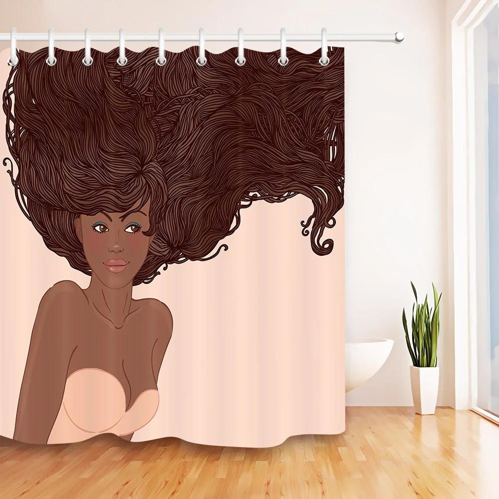LB High Quality Waterproof Polyester Shower Curtains Shy Cute Long-haired African Girl Wearing a Pink Wrap Dress for a Bath Tub
LB High Quality Waterproof Polyester Shower Curtains Shy Cute Long-haired African Girl Wearing a Pink Wrap Dress for a Bath Tub