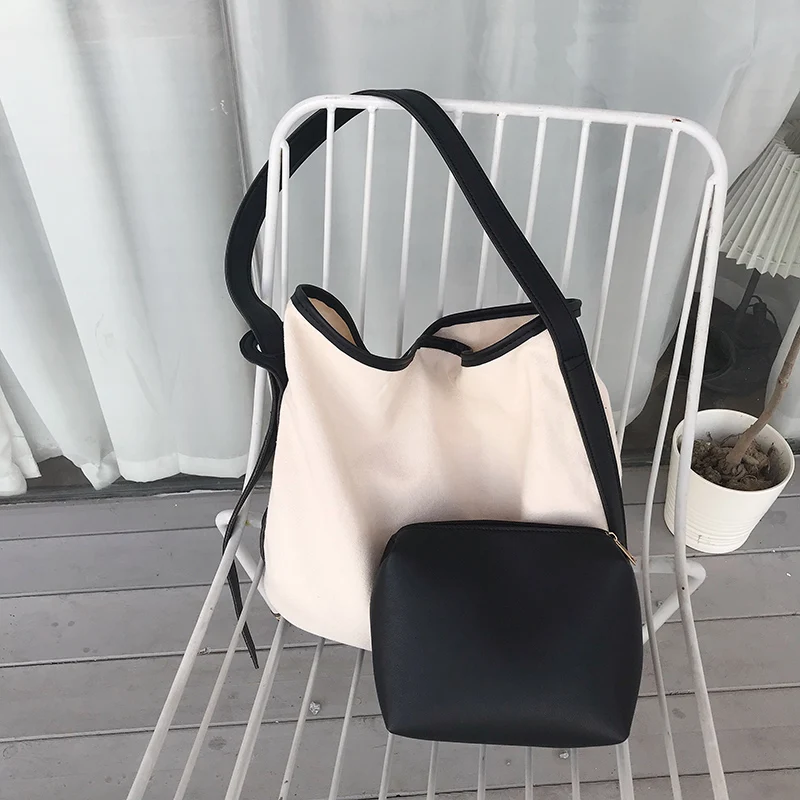 new simple canvas bag female Shoulder Crossbody bag bucket bag large capacity shopping bag Composite Bag C42-100
new simple canvas bag female Shoulder Crossbody bag bucket bag large capacity shopping bag Composite Bag C42-100