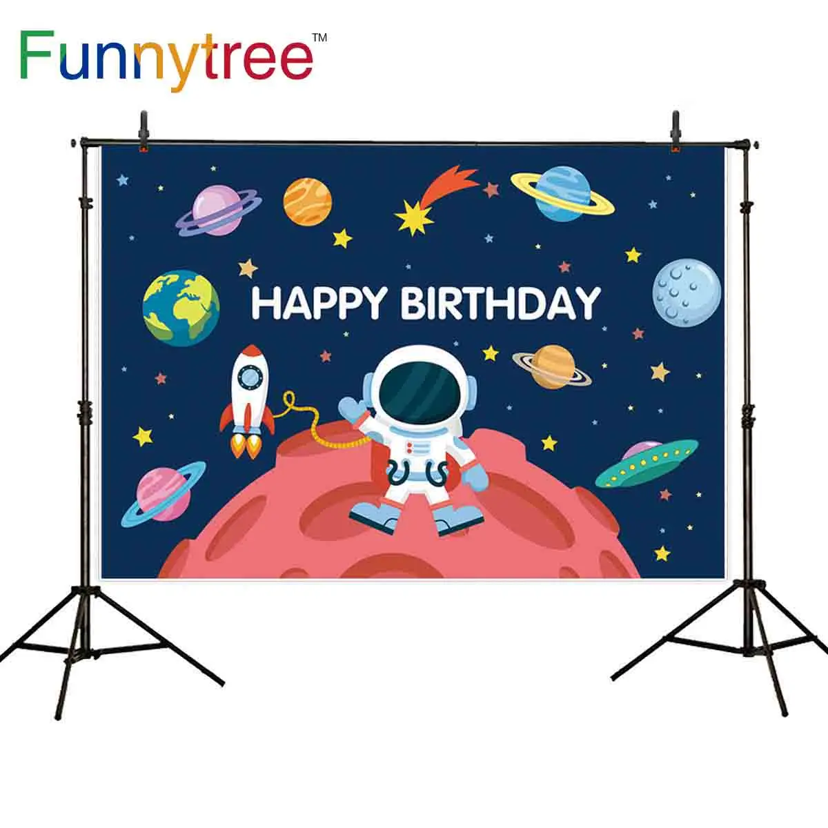 Виниловый фон Funnytree для фотосъемки на день рождения с изображением планеты астронавта НЛО
Виниловый фон Funnytree для фотосъемки на день рождения с изображением планеты астронавта НЛО