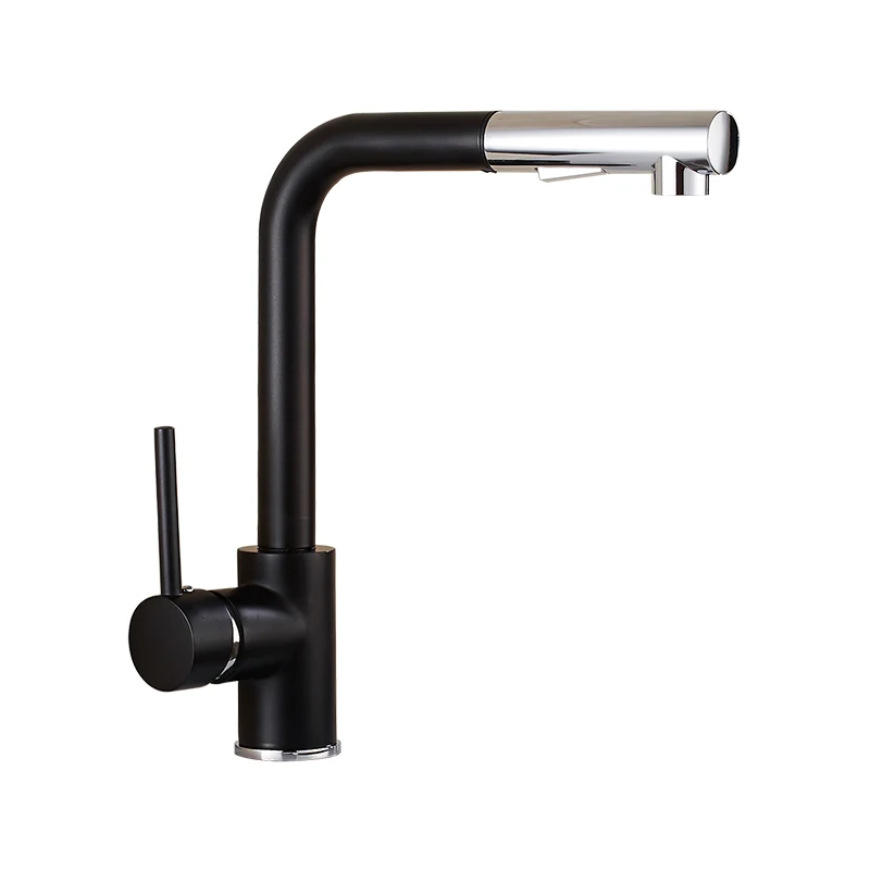 Deck Mounted Pull Out Kitchen Sink Faucet Hot Cold Water Mixer Crane Black Painting Finished 2 Type Water Spray ELK601B
Deck Mounted Pull Out Kitchen Sink Faucet Hot Cold Water Mixer Crane Black Painting Finished 2 Type Water Spray ELK601B