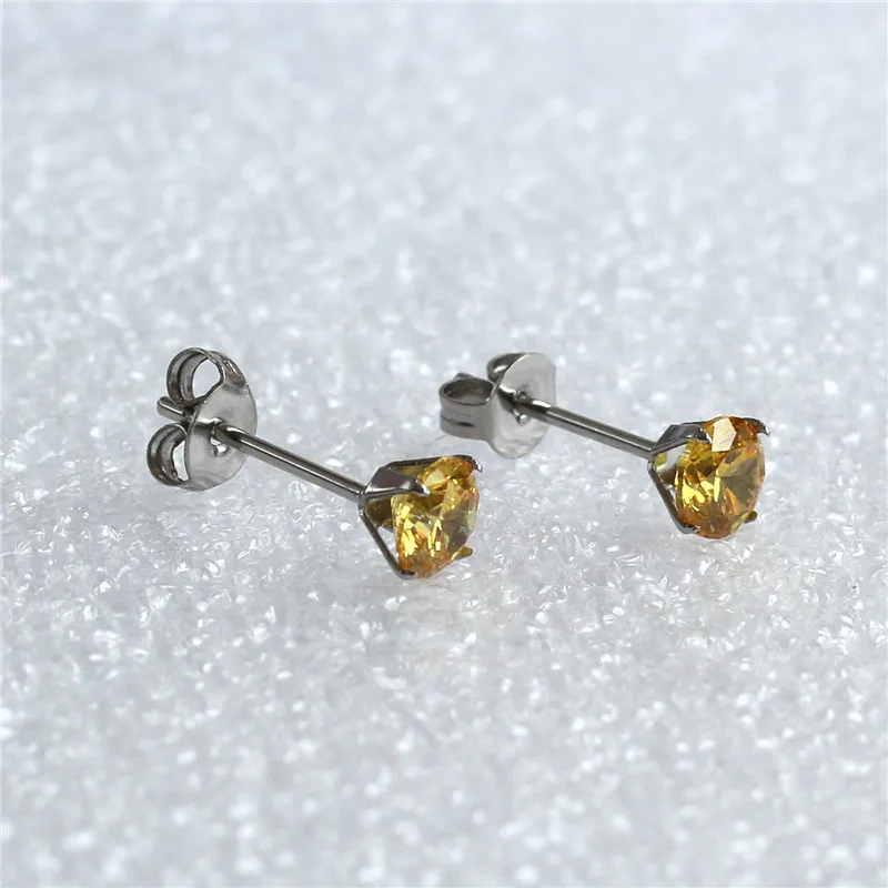 ED028 Titanium With Golden-color Zircon Stud Earrings 316L Stainless Steel IP Planting 5mm Round
ED028 Titanium With Golden-color Zircon Stud Earrings 316L Stainless Steel IP Planting 5mm Round