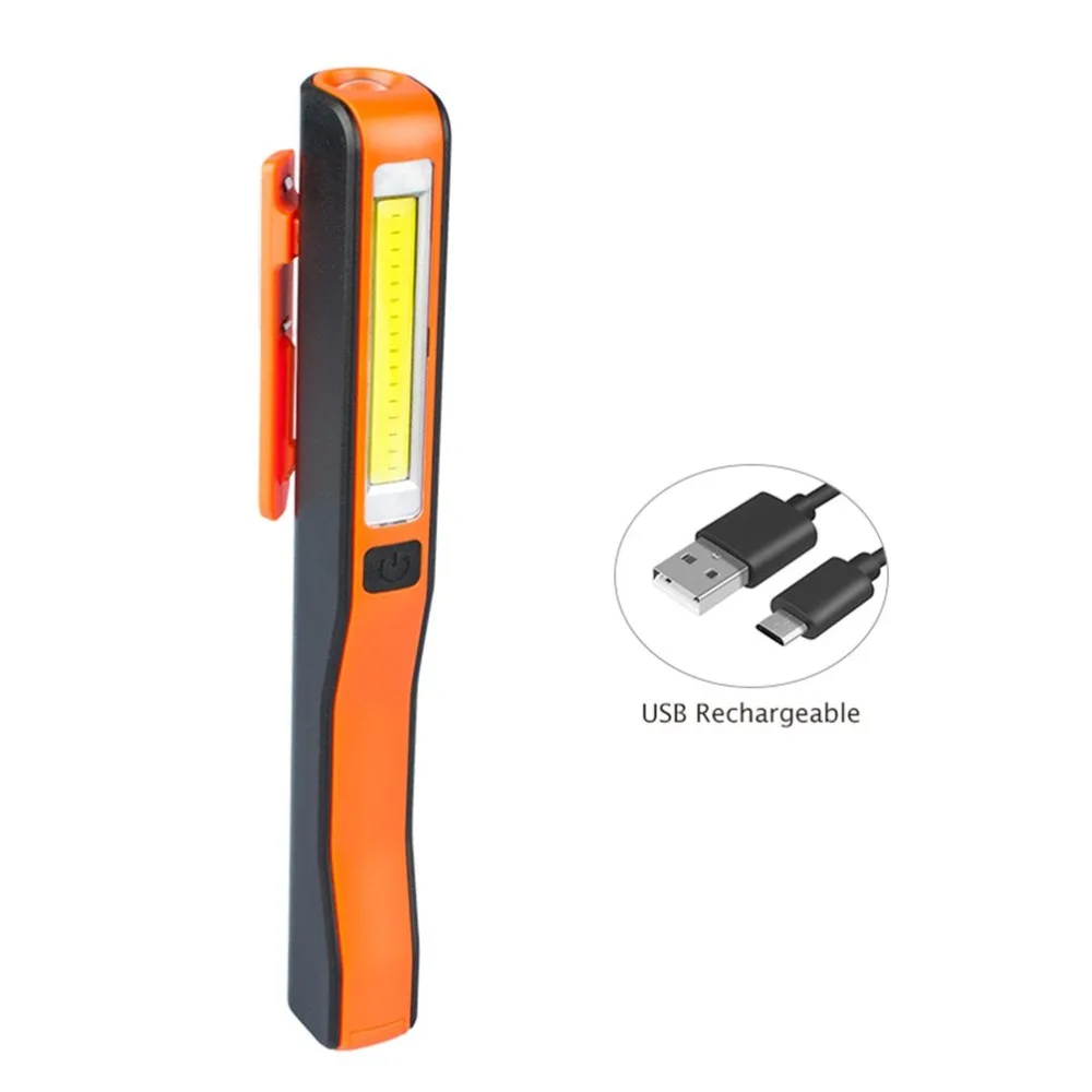 Mini Pen Type COB LED Flashlight Multifunction Torch Light Magnetic Working Inspection Lamp Pocket USB Charging | Освещение
