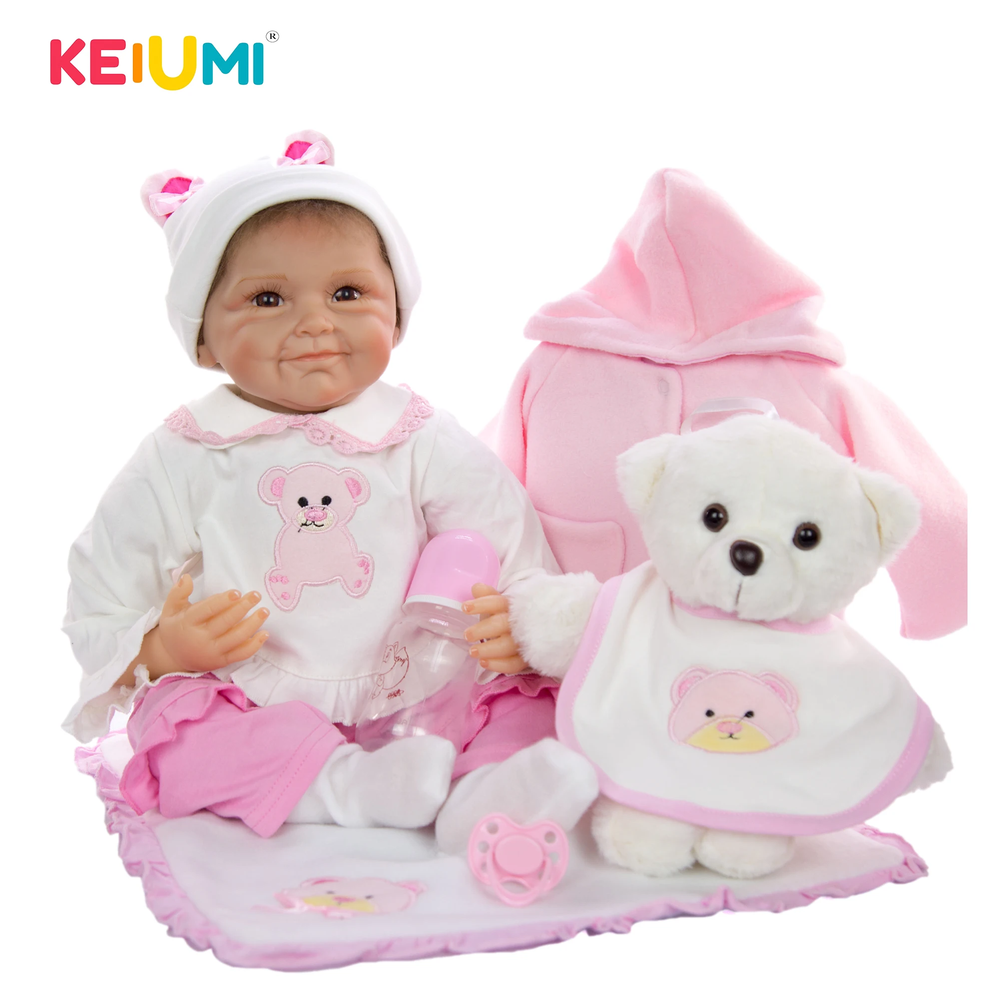 KEIUMI Funny Smile Face Reborn Boneca 55cm Silicone Doll Toy Realist Toddler Reborn Baby Dolls Girl Cloth Body Kids Playmates
KEIUMI Funny Smile Face Reborn Boneca 55cm Silicone Doll Toy Realist Toddler Reborn Baby Dolls Girl Cloth Body Kids Playmates
