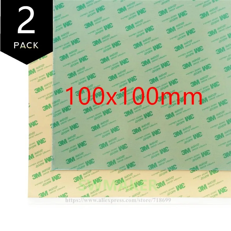 SWMAKER 2 pack PEI Sheet, 100x100mm 3D Printing Build Surface with 3M 468MP Adhesive Tape
SWMAKER 2 pack PEI Sheet, 100x100mm 3D Printing Build Surface with 3M 468MP Adhesive Tape