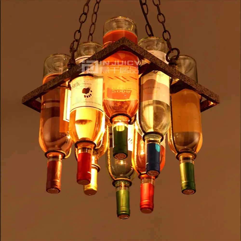 Vintage Cafe Loft Bar Iron Wine Bottle Lamp Chandelier Ceiling Droplight Store Cafe Bar Loft Corridor
Vintage Cafe Loft Bar Iron Wine Bottle Lamp Chandelier Ceiling Droplight Store Cafe Bar Loft Corridor