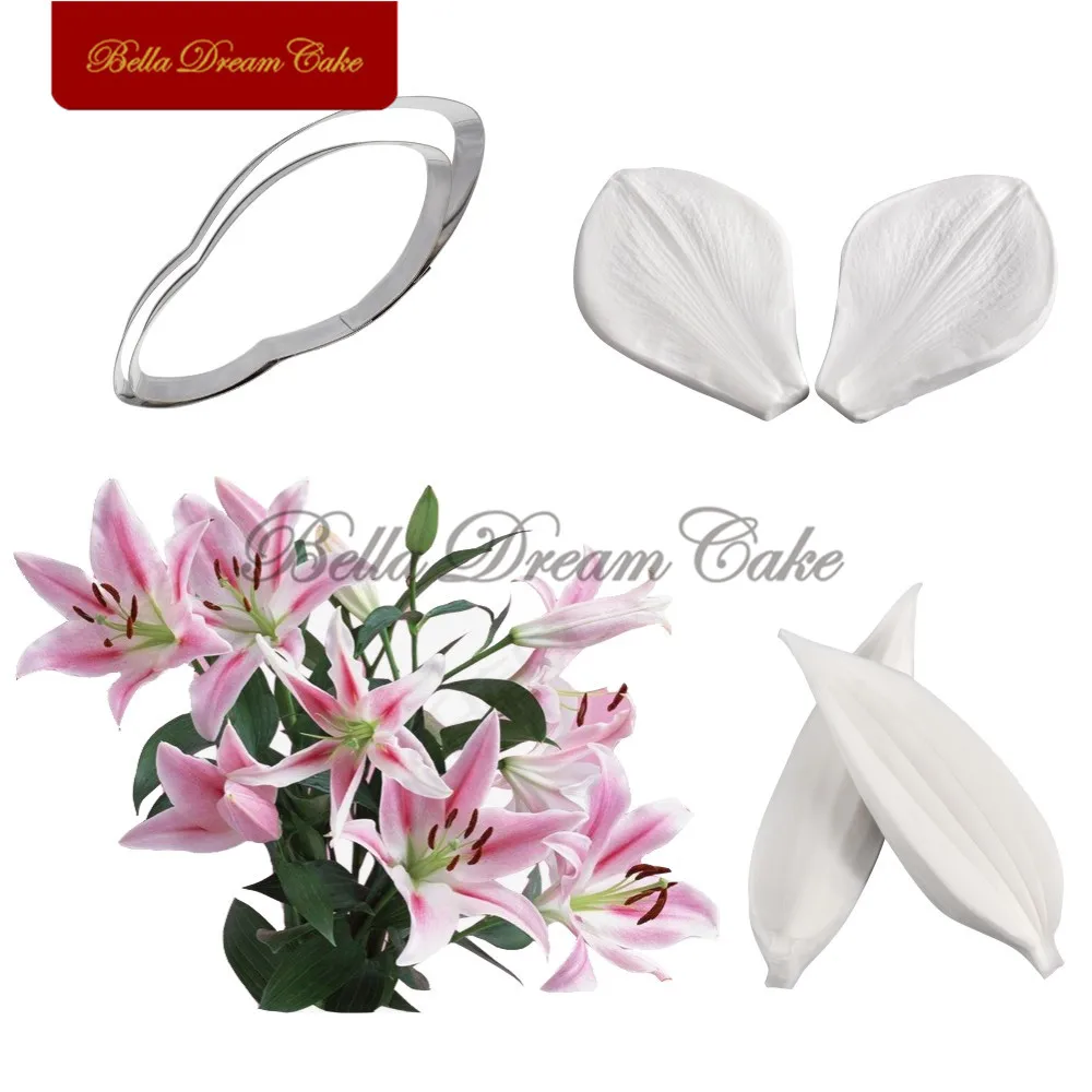 Lily Flower And Leaf Petal Veiner Silicone Mould&Stainless Steel Cutter Mold Set Fondant Molds Cake Decorating Tools Bakeware
Lily Flower And Leaf Petal Veiner Silicone Mould&Stainless Steel Cutter Mold Set Fondant Molds Cake Decorating Tools Bakeware