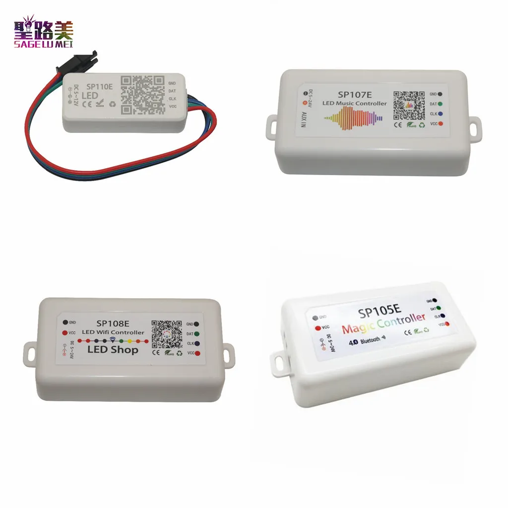 DC5-24V SP110E SP105E LED Bluetooth-compatible controller SP107E music SP108E wifi controller for WS2812 pixels Strip Light Tape
DC5-24V SP110E SP105E LED Bluetooth-compatible controller SP107E music SP108E wifi controller for WS2812 pixels Strip Light Tape