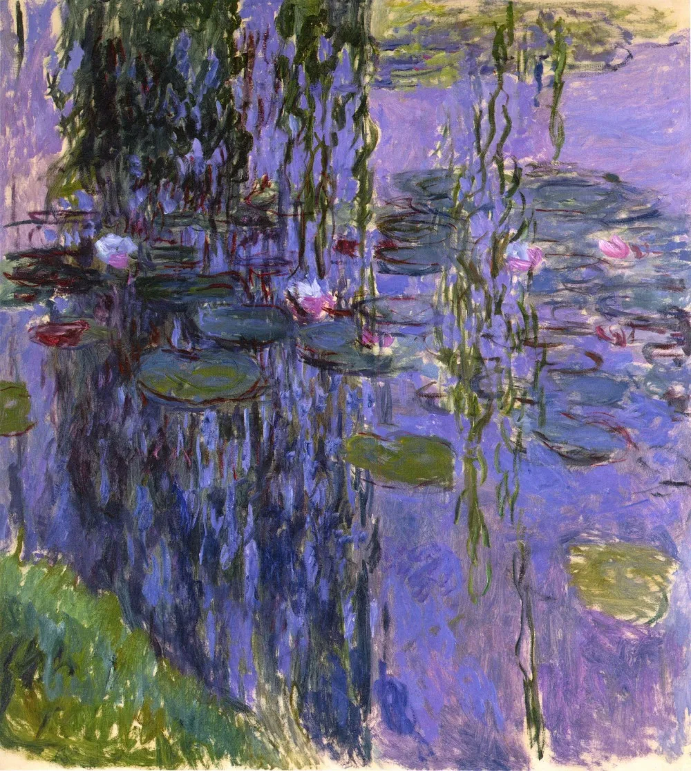 

100% handmade landscape oil painting reproduction on linen canvas,water-lilies-1919-4 by Claude Monet,Free DHL Shipping