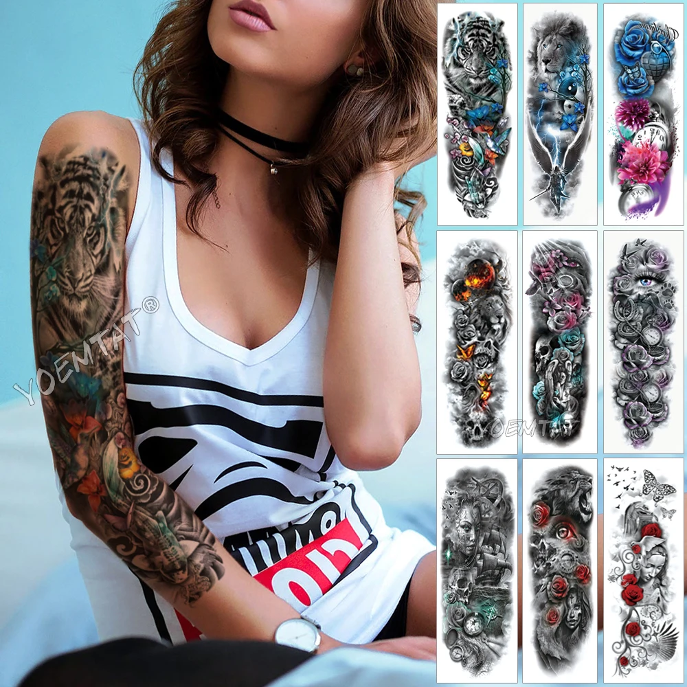 Large Arm Sleeve Tattoo Red Phoenix Rose Waterproof Temporary Tattoo Sticker Paper Letter Life Tree Tatoo Body Art Women
Large Arm Sleeve Tattoo Red Phoenix Rose Waterproof Temporary Tattoo Sticker Paper Letter Life Tree Tatoo Body Art Women