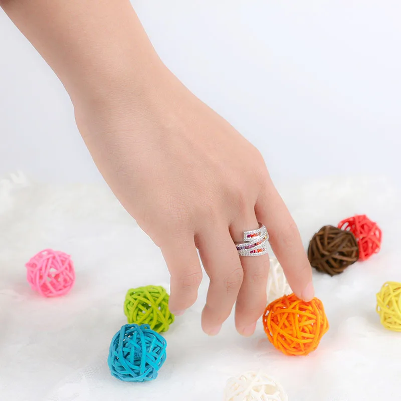 Colorful Rainbow CZ Engagement Band Ring for Women Three Layer Crystal S 925 Sterling Silver Classic Ring Jewelry Wedding Gift
Colorful Rainbow CZ Engagement Band Ring for Women Three Layer Crystal S 925 Sterling Silver Classic Ring Jewelry Wedding Gift