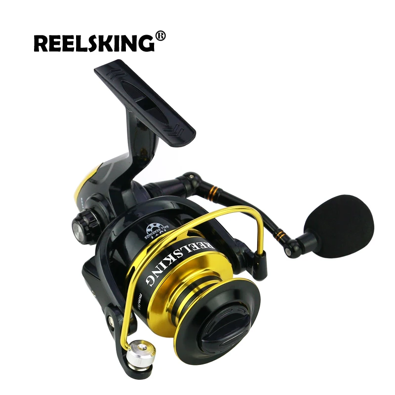REELSKING Gear Ratio Up to 5.2:1 Spinning Fishing Reel with Exchangeable Handle Automatic folding for Casting Line
REELSKING Gear Ratio Up to 5.2:1 Spinning Fishing Reel with Exchangeable Handle Automatic folding for Casting Line