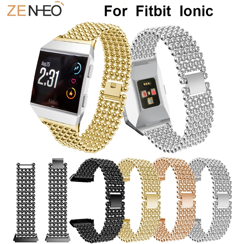 Фото Мужские и женские металлические часы ремешок для Fitbit ионный браслет замена умные