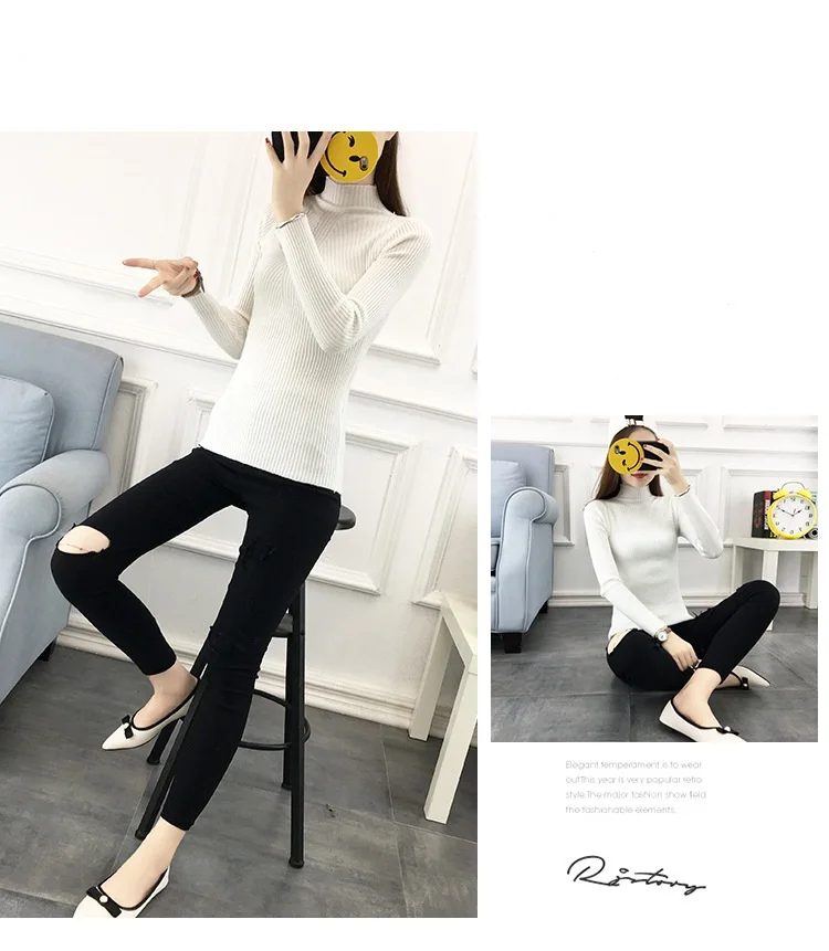 Korean Fashion Women Pullovers Turtleneck Knit Shirt Long Sleeve Stretched Solid Sweater Tops Fall Winter Jumper 3 Size Sweater
Korean Fashion Women Pullovers Turtleneck Knit Shirt Long Sleeve Stretched Solid Sweater Tops Fall Winter Jumper 3 Size Sweater