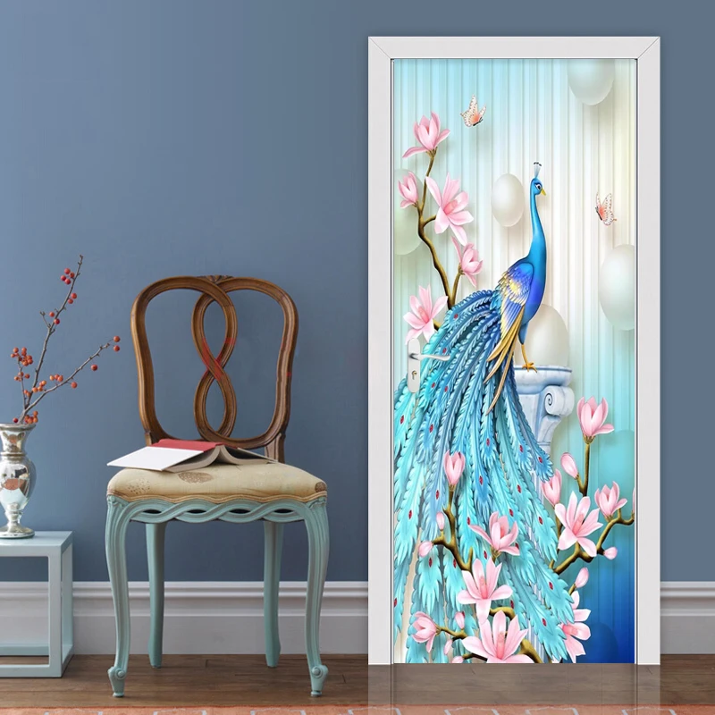 Self Adhesive Door Sticker Mural Peacock Flower 3D Poster Photo Wallpaper Bedroom Living Room Decor Sticker Decal
Self Adhesive Door Sticker Mural Peacock Flower 3D Poster Photo Wallpaper Bedroom Living Room Decor Sticker Decal