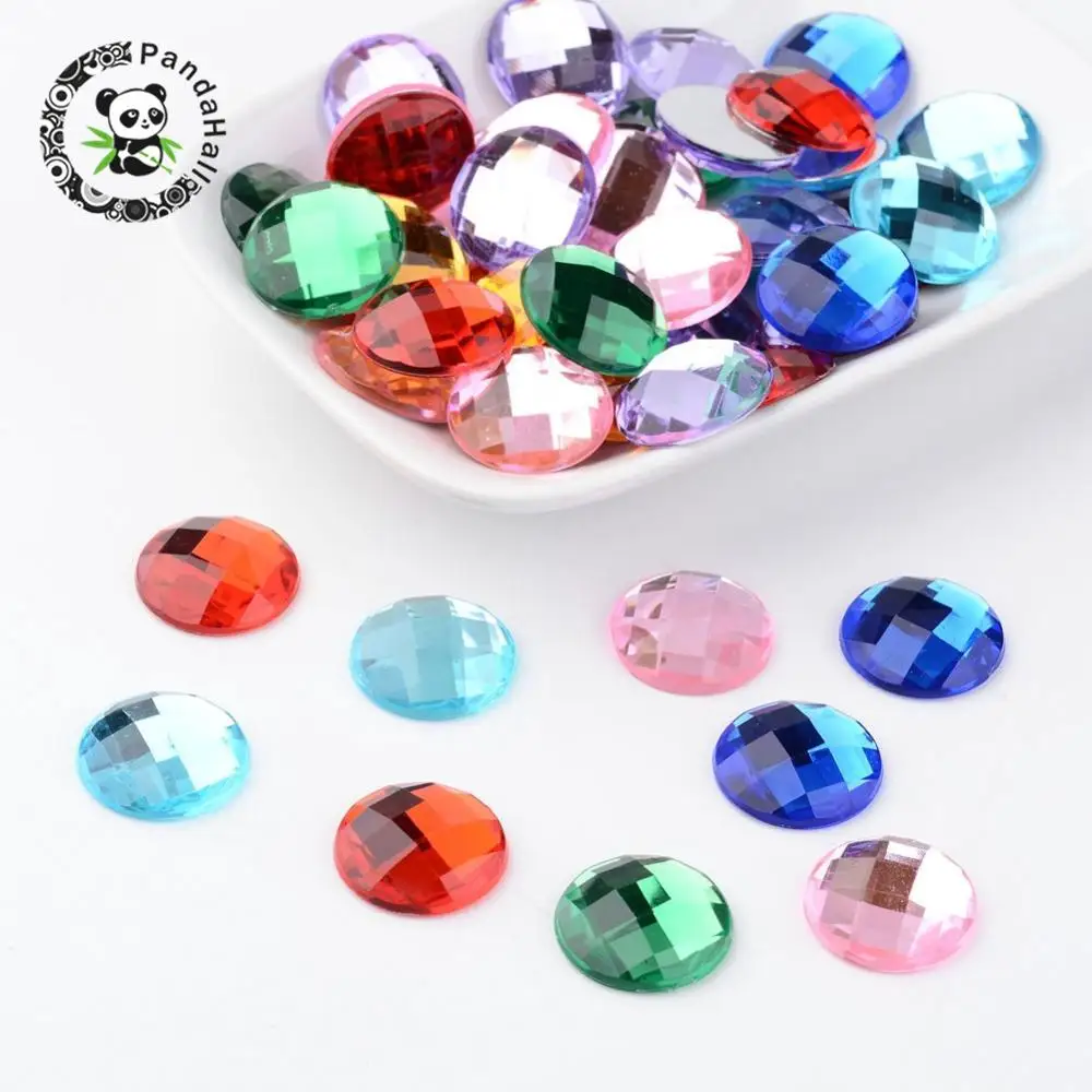 Imitation Taiwan Acrylic Rhinestone Cabochons, Faceted, Half Round/Dome, Mixed Color, 16x5mm, 500pcs/bag
Imitation Taiwan Acrylic Rhinestone Cabochons, Faceted, Half Round/Dome, Mixed Color, 16x5mm, 500pcs/bag