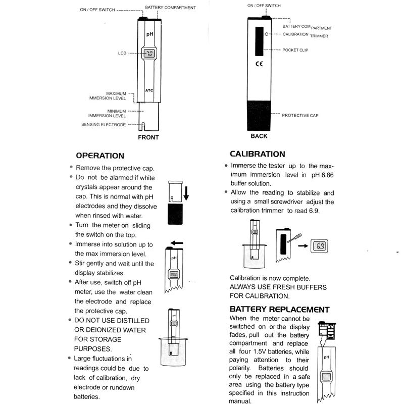 1PC Portable Digital PH Meter Tester Accurate Digital LCD PH Value Test Pen PH Tester for Aquarium Pool Laboratory
1PC Portable Digital PH Meter Tester Accurate Digital LCD PH Value Test Pen PH Tester for Aquarium Pool Laboratory
