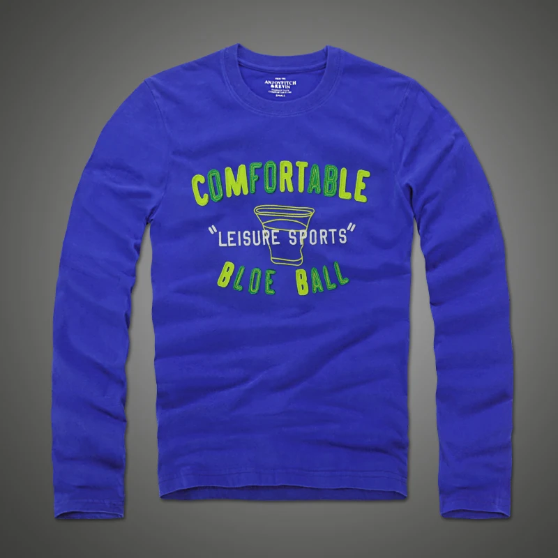 Мужская футболка из 100% хлопка с длинным рукавом и круглым вырезом|long sleeve t shirt|t