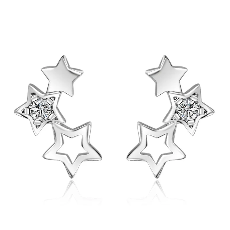 Silver Color Five Star Hollow ZirconStud Earrings For Women Gift Sterling-silver-jewelry Brincos boucle d'oreille VES6232
Silver Color Five Star Hollow ZirconStud Earrings For Women Gift Sterling-silver-jewelry Brincos boucle d'oreille VES6232